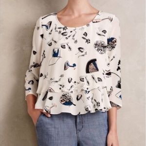 Anthropologie - Super Cute 100% Silk Maeve Top!